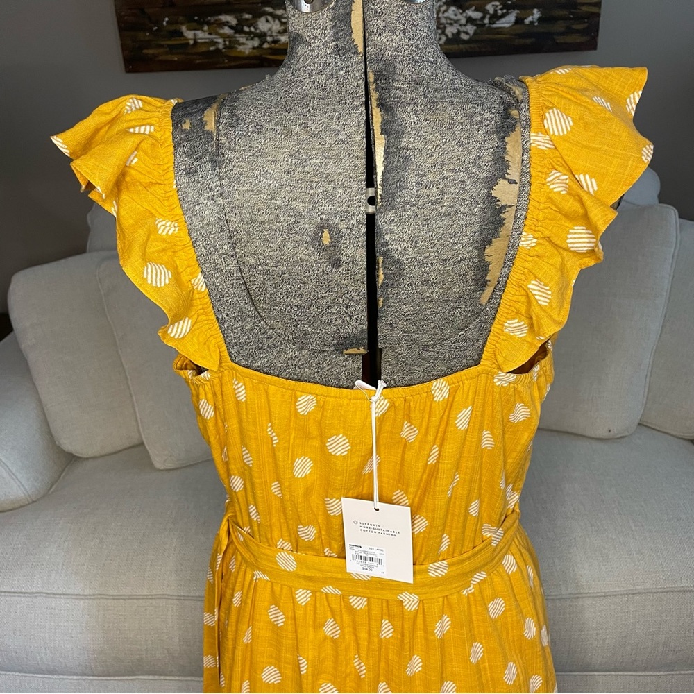 S L XL XXL NWT LC Lauren Conrad, golden yellow & white girly wrap flowy dress - Picture 7 of 9